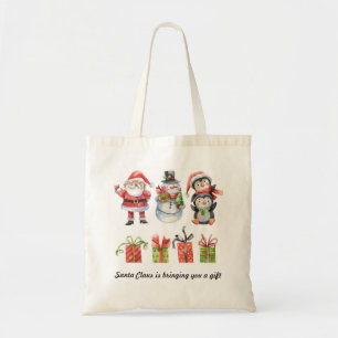 Tote Bag Kerstman, Sneeuwman & Pinguïn Kerst
