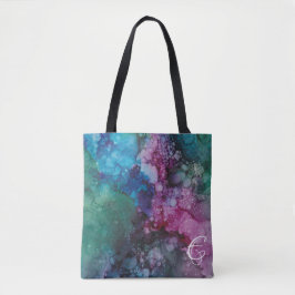 Tote Bag, "Kleuruitbarsting inktvlekken/Rozen Blau Bag