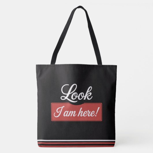 Tote Bag Look Ik ben er! (Voorkant)