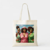 Tote bag | Meisjes reis op het strand (Achterkant)