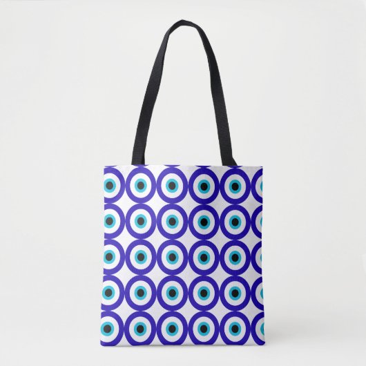 Tote Bag met All-Over Beschermend Oogpatroon (Voorkant)