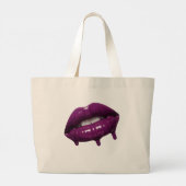 Tote Bag met druipende gepixelde lip  (Achterkant)