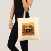 Tote bag met eigen naam bij Sunset Covered Bridge (Voorkant (product))