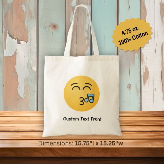 Tote Bag met Fluitend Gezicht met Lachende Ogen