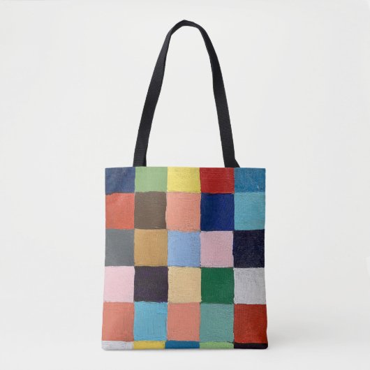 Tote Bag met funky vierkantjes design (Voorkant)