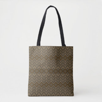 Tote bag met getrapte chevron- en diamantpatroon