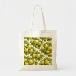 Tote Bag met Gouden Appelpatroon
