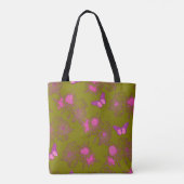 Tote Bag met Heet Roze Bloemmotief (Achterkant)
