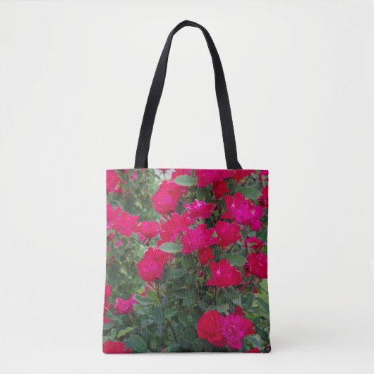 Tote bag met overal Rode Rozen (2) (Voorkant)