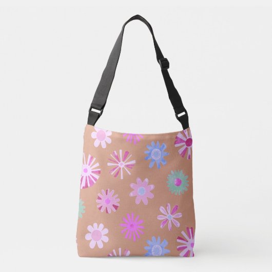 Tote Bag met Pastel Bloemmotief (Voorkant)