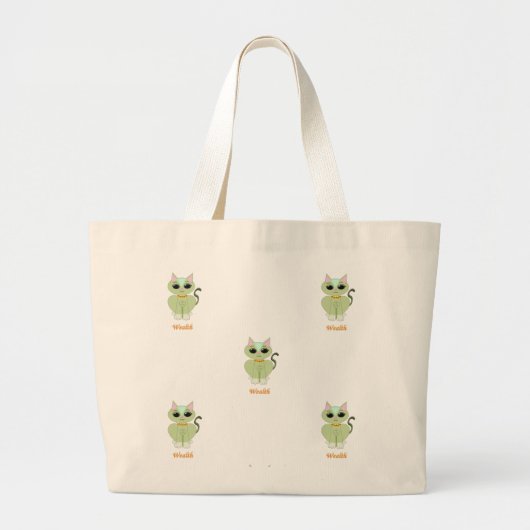 Tote Bag met Patroon van Rijke Kat (Voorkant)