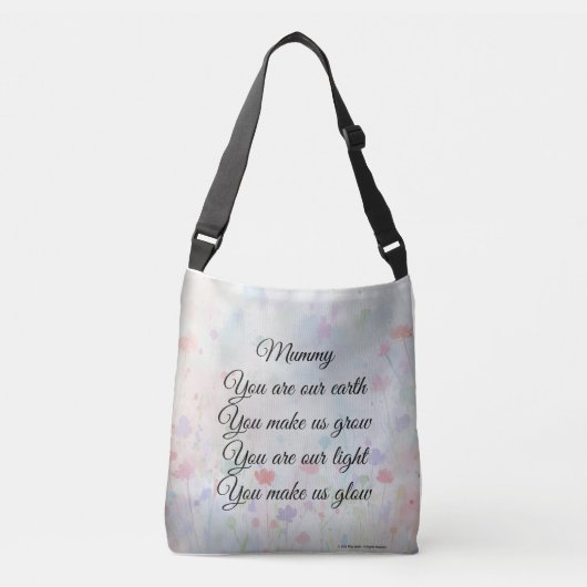 Tote bag met sentimentele tekst voor Moederdag. (Voorkant)