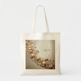 Tote Bag met Sierlijk Goud Motief