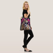 Tote bag met suikerschedel (Op model)