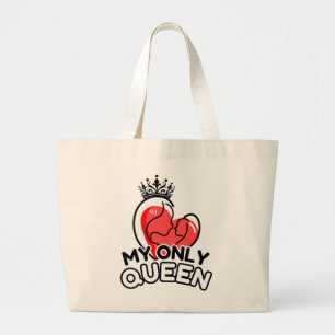 Tote Bag: Mijn enige koningin Grote Tote Bag