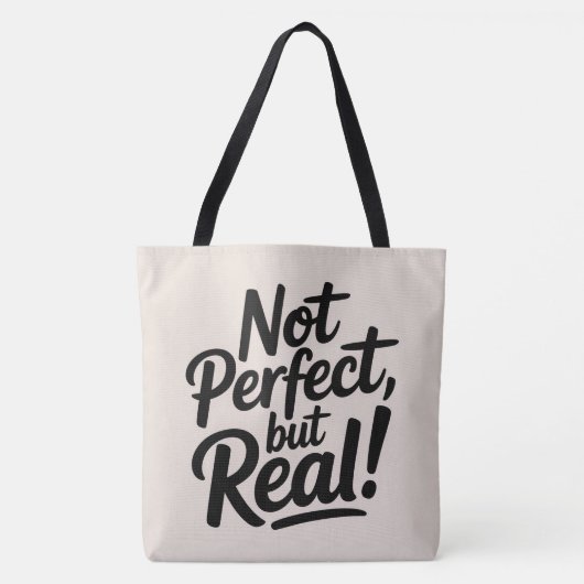 Tote Bag Niet perfect, maar echt (Voorkant)