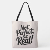 Tote Bag Niet perfect, maar echt (Achterkant)
