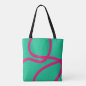Tote Bag – Pink Lines on Green (Achterkant)