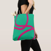 Tote Bag – Pink Lines on Green (Dichtbij)