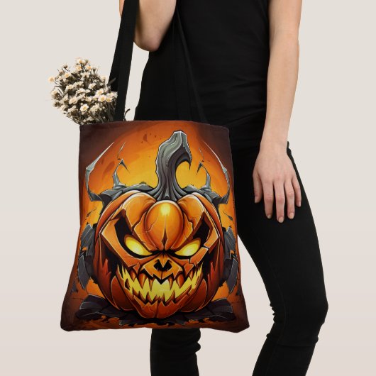 Tote Bag Psychotische Pompoen (Dichtbij)