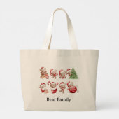Tote Bag | Schattig Beren gezicht met Kerst (Achterkant)