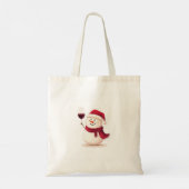 Tote Bag | Schattige Kerstkarakters Lijnkunst (Achterkant)