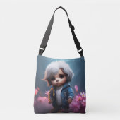 Tote Bag small with white hair (Voorkant)