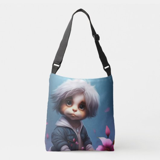 Tote Bag small with white hair (Voorkant)