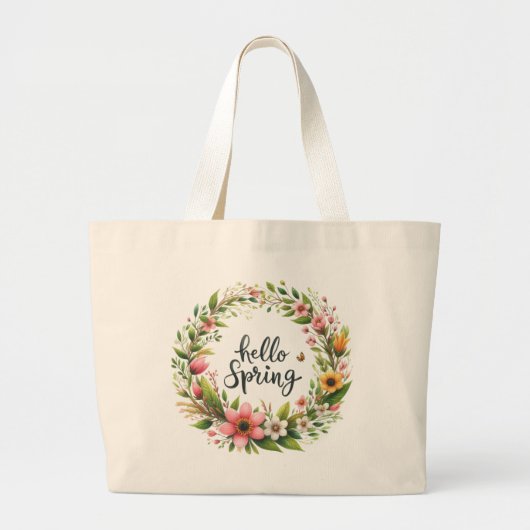 Tote Bag-Spring Floral Wreath Tote Bag (Voorkant)