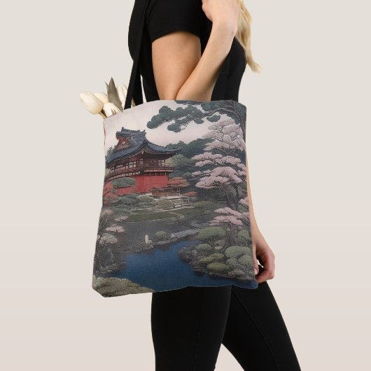 Tote bag - Tempel aan de rivier - Japan (Dichtbij)