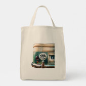 Tote Bag Vintage auto bumpersticker (Achterkant)