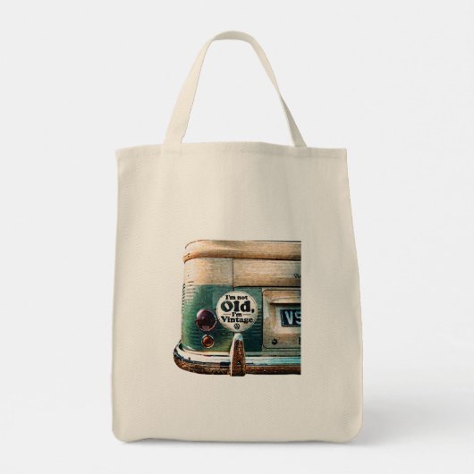 Tote Bag Vintage car bumper stiker (Achterkant)