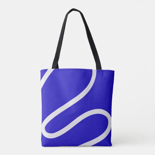Tote Bag – White Lines on Blue (Achterkant)