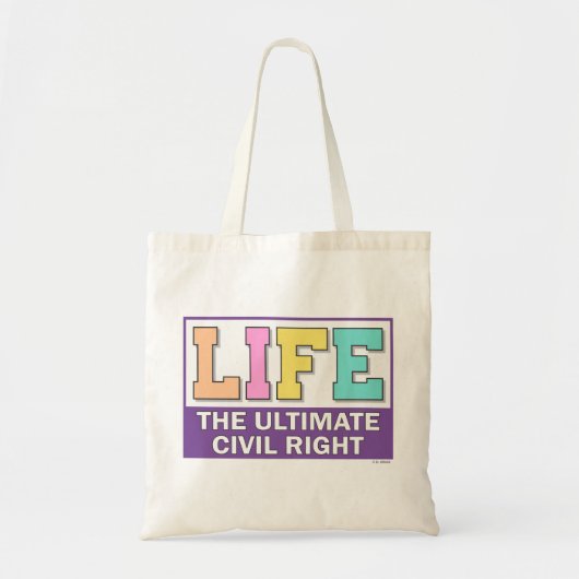 Tote bag with a message of life. (Voorkant)