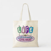 Tote bag with a retro design. (Achterkant)
