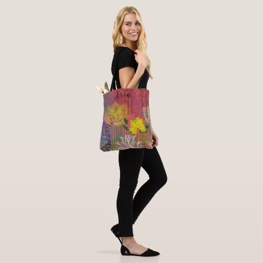 Tote bag with abstract flora (Op model)