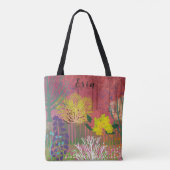 Tote bag  with abstract flora tasche (Achterkant)