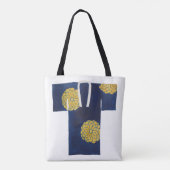 Tote bag with blue and gold nagajuban design (Achterkant)