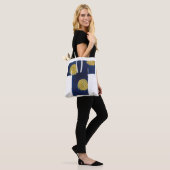Tote bag with blue and gold nagajuban design (Op model)