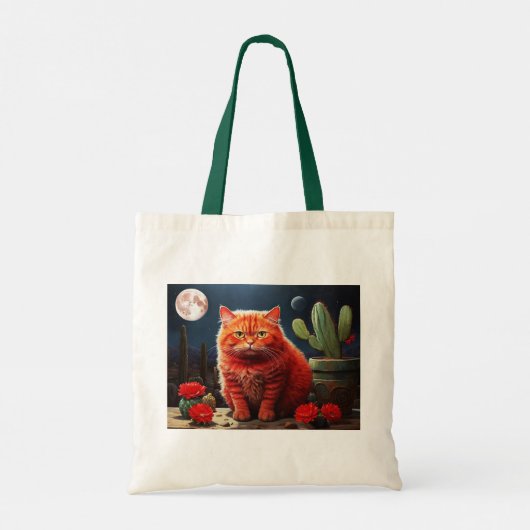 Tote Bag with Cat Illustration (Achterkant)