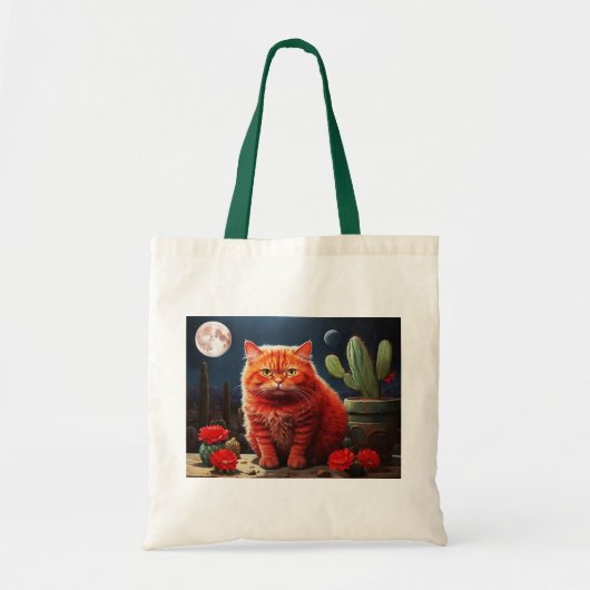 Tote Bag with Cat Illustration (Voorkant)