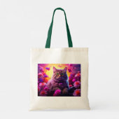 Tote Bag with Cat Illustration (Achterkant)