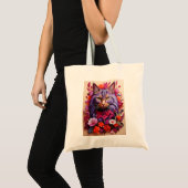 Tote Bag with Cat Illustration (Voorkant (product))
