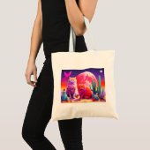 Tote Bag with Cat Illustration (Voorkant (product))