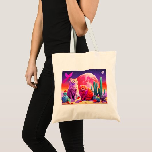 Tote Bag with Cat Illustration (Voorkant (product))