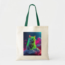 Tote Bag with Cat Illustration