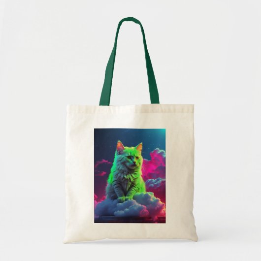 Tote Bag with Cat Illustration (Voorkant)