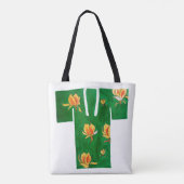 Tote bag with green and yellow nagajuban design (Achterkant)