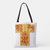 Tote bag with yellow and red nagajuban design (Achterkant)