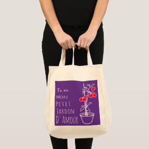 Tote bag zeer verliefd, de kleine liefdestuin